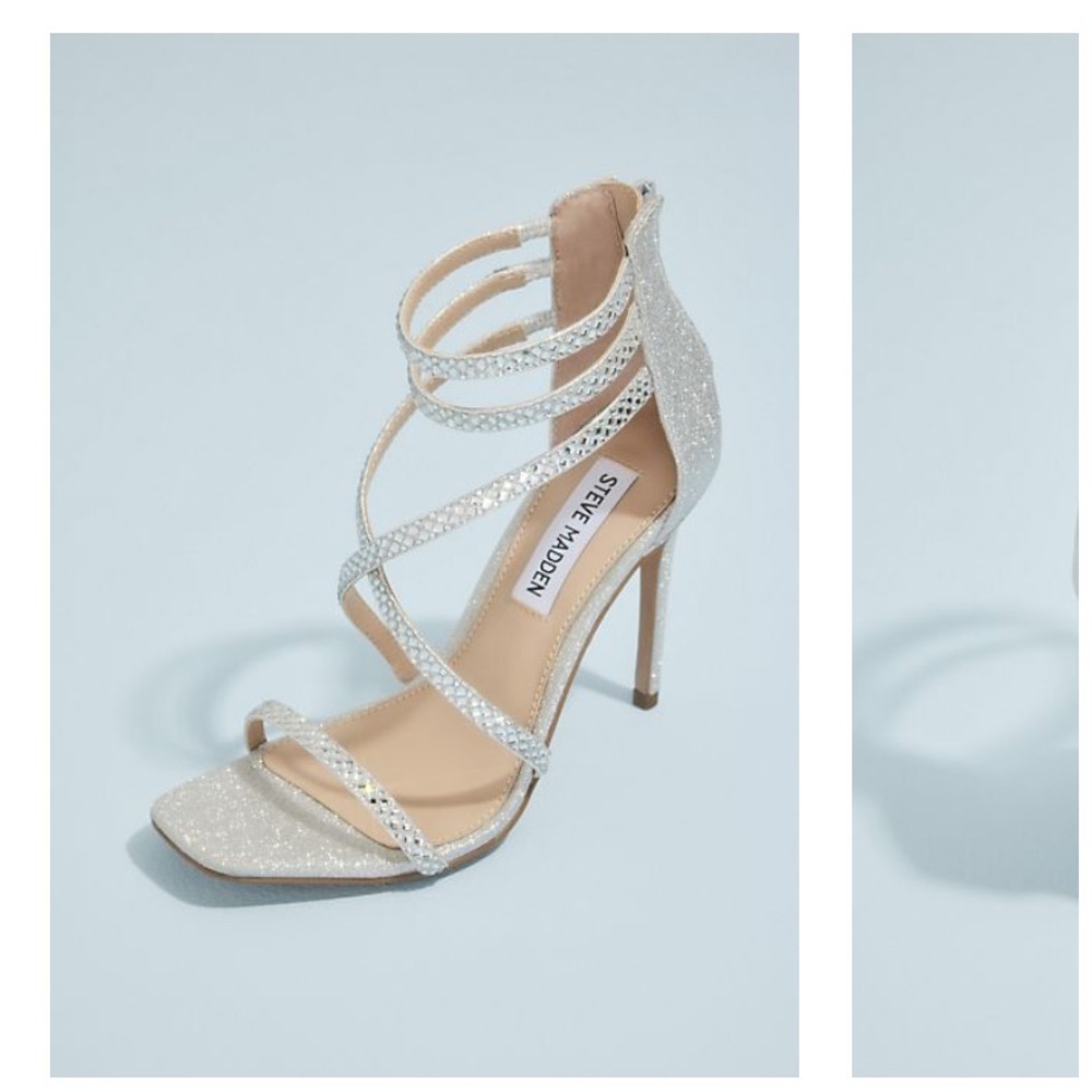 STEVE MADDEN size 7-strappy baguette crystal strap stiletto heels